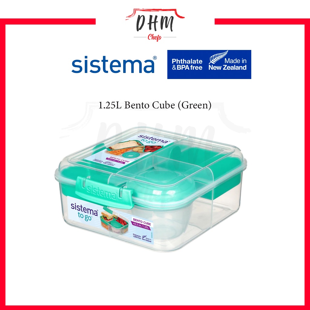 1pc 1.2l Double Layer Green Lunch Box With Spoon, Fork, Sauce