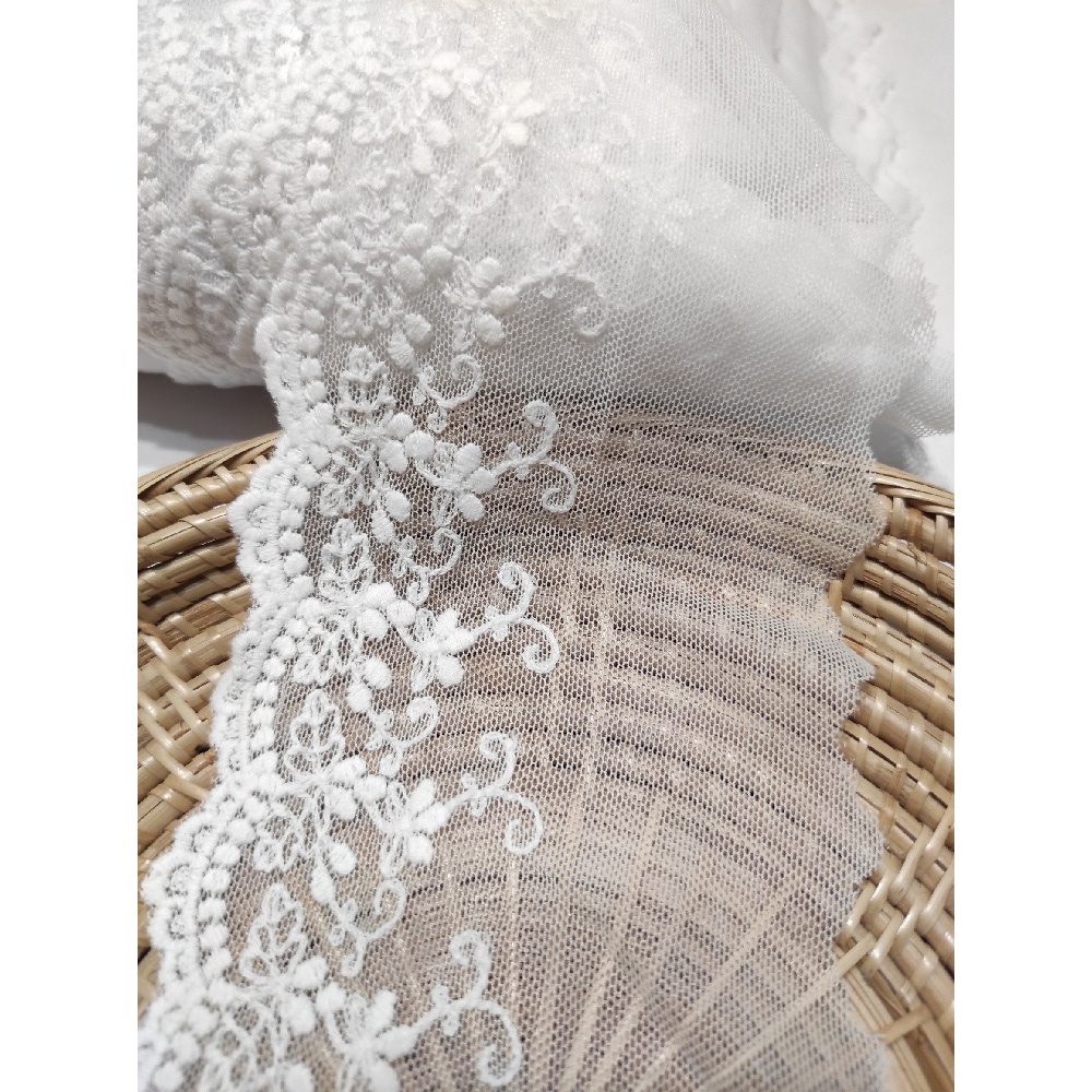 10yards beautiful double heart-shaped White lace ribbon 45MM lace