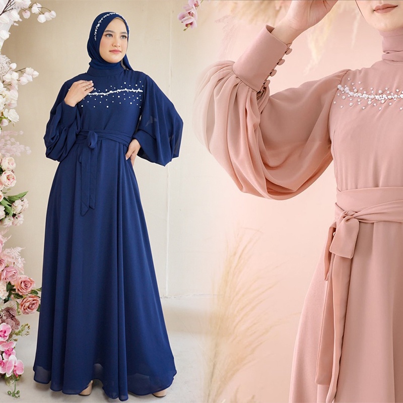 Jubah abaya muslimah dinner dress kembang gamis Dress Jubah Dubai nikah  bridesmaid dress jubah putih maternity pragnent