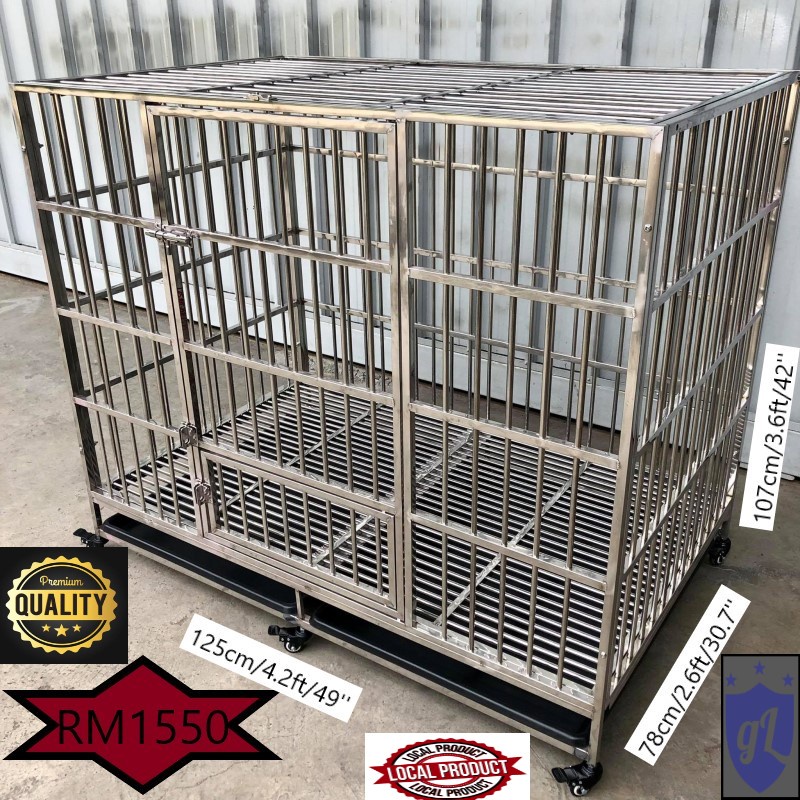 Used stainless outlet steel dog cages