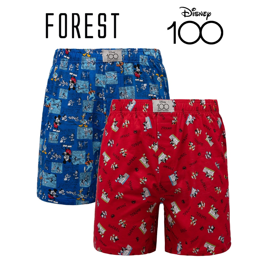 2 Pcs Forest X Disney D100 Mens 100 Cotton Boxer Underwear