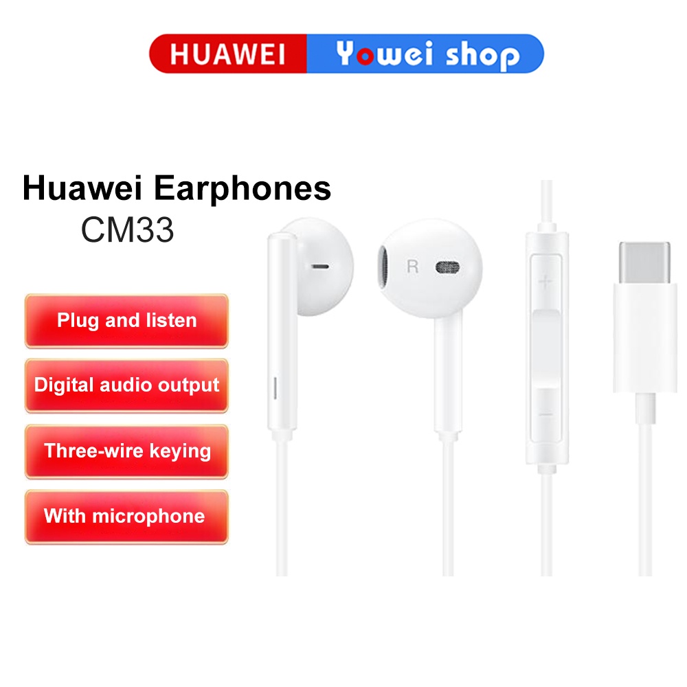 HUAWEI Type C Earphone Original USB C Edition 14mm Driver With