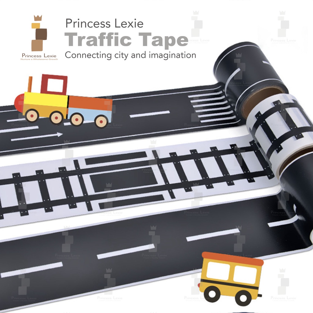 Princess Lexie Traffic Tape | Road Tape for toy Car| Railways Highway  Motorway Road Track | Adhesive Tape Removable | Shopee Malaysia