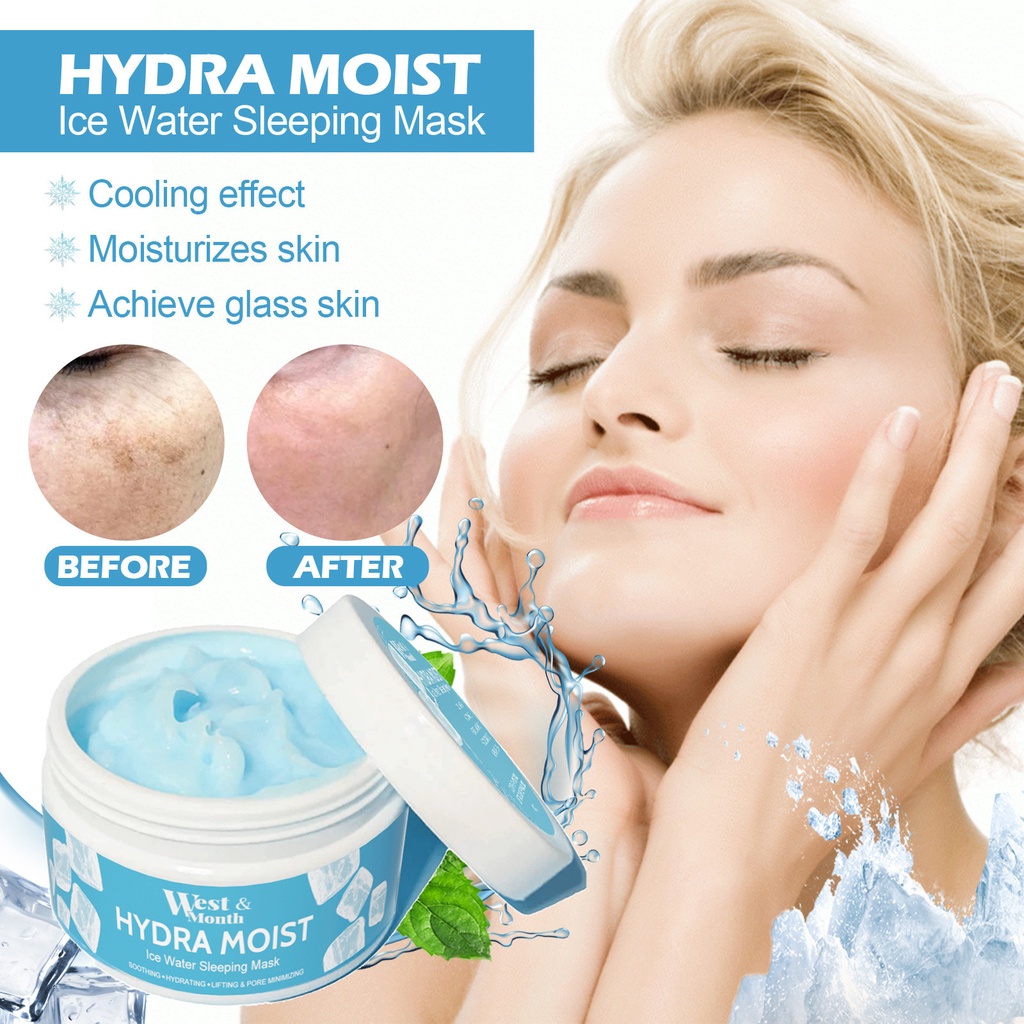 hobby Eksisterer Bevise Hydra Moist Ice Water Sleeping Mask Face Cream Mask Moisturizing Deeply  Clean Pores Achieve Glass Skin | Shopee Malaysia