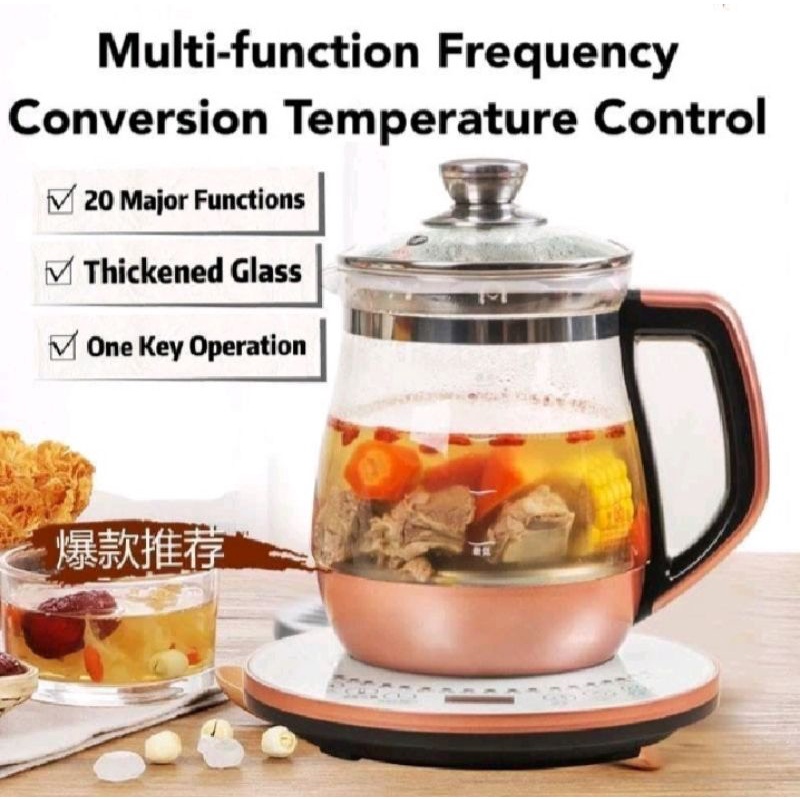 Electric Health Pot Automatic Thickening Glass Multi-function Boiled Eggs  Kettle