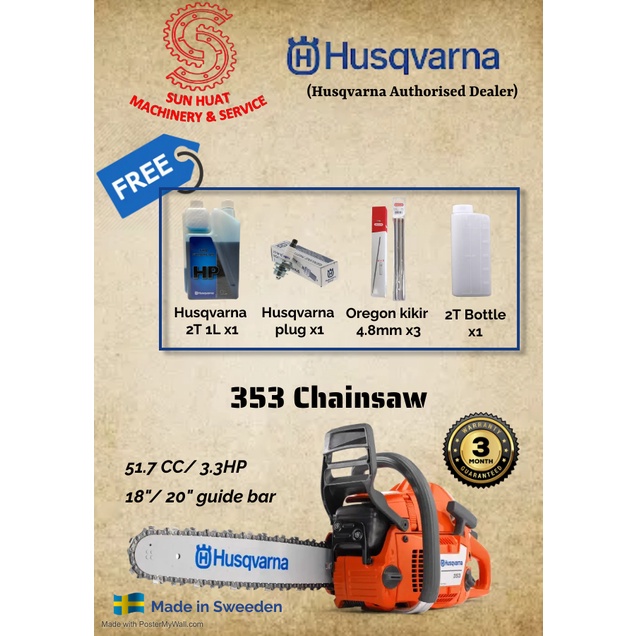 Husqvarna 353 deals bar and chain