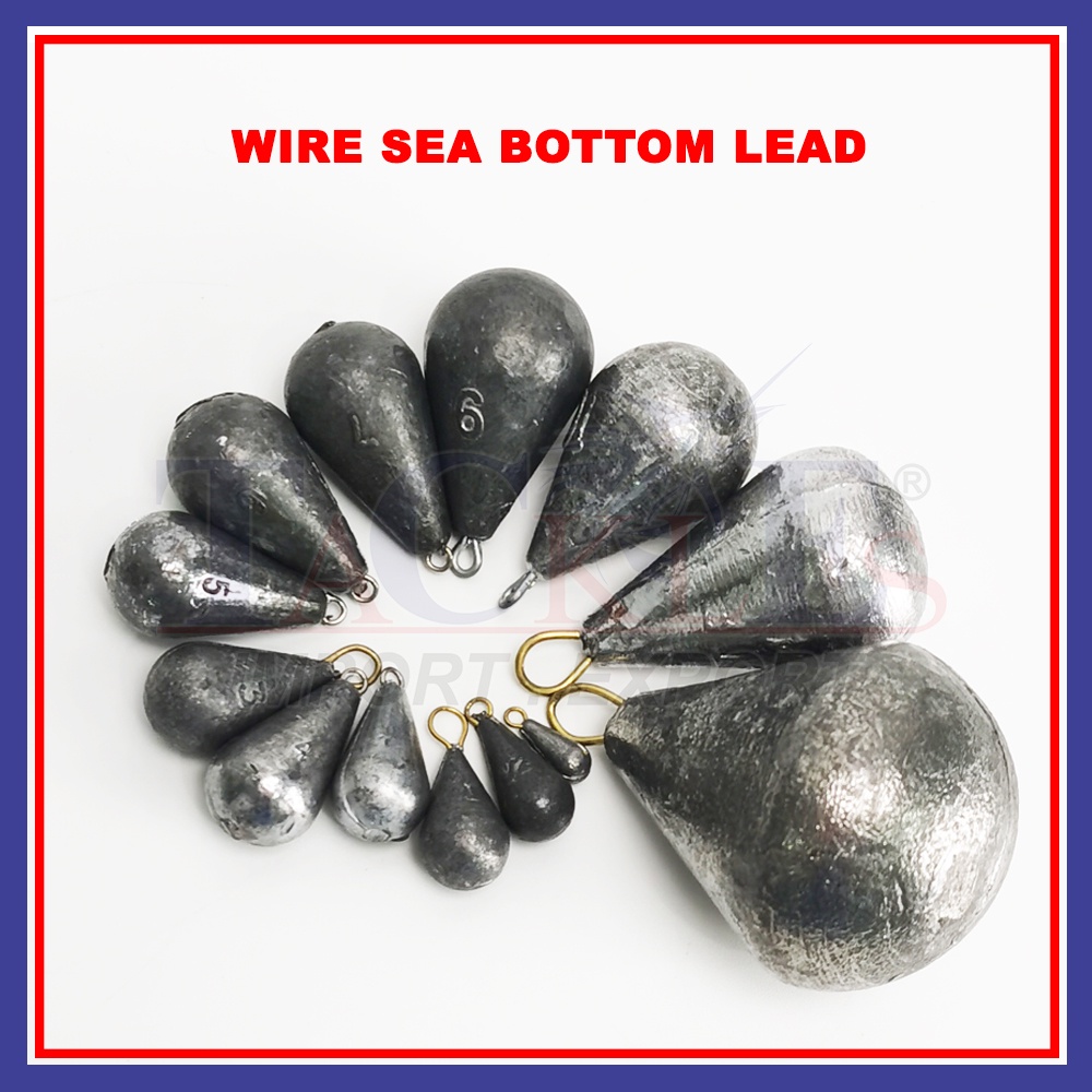 1PCS/1BIJI Wire Sea Bottom Lead Batu Ladung Timah Laut Bottom Fishing Sinker  Pemberat (4g - 58g)