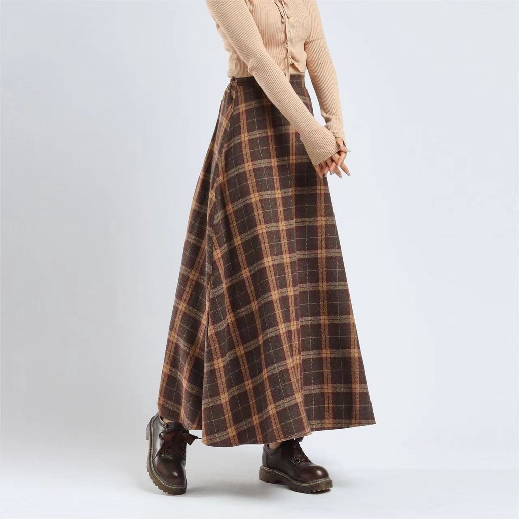 Plaid maxi shop skirt extension