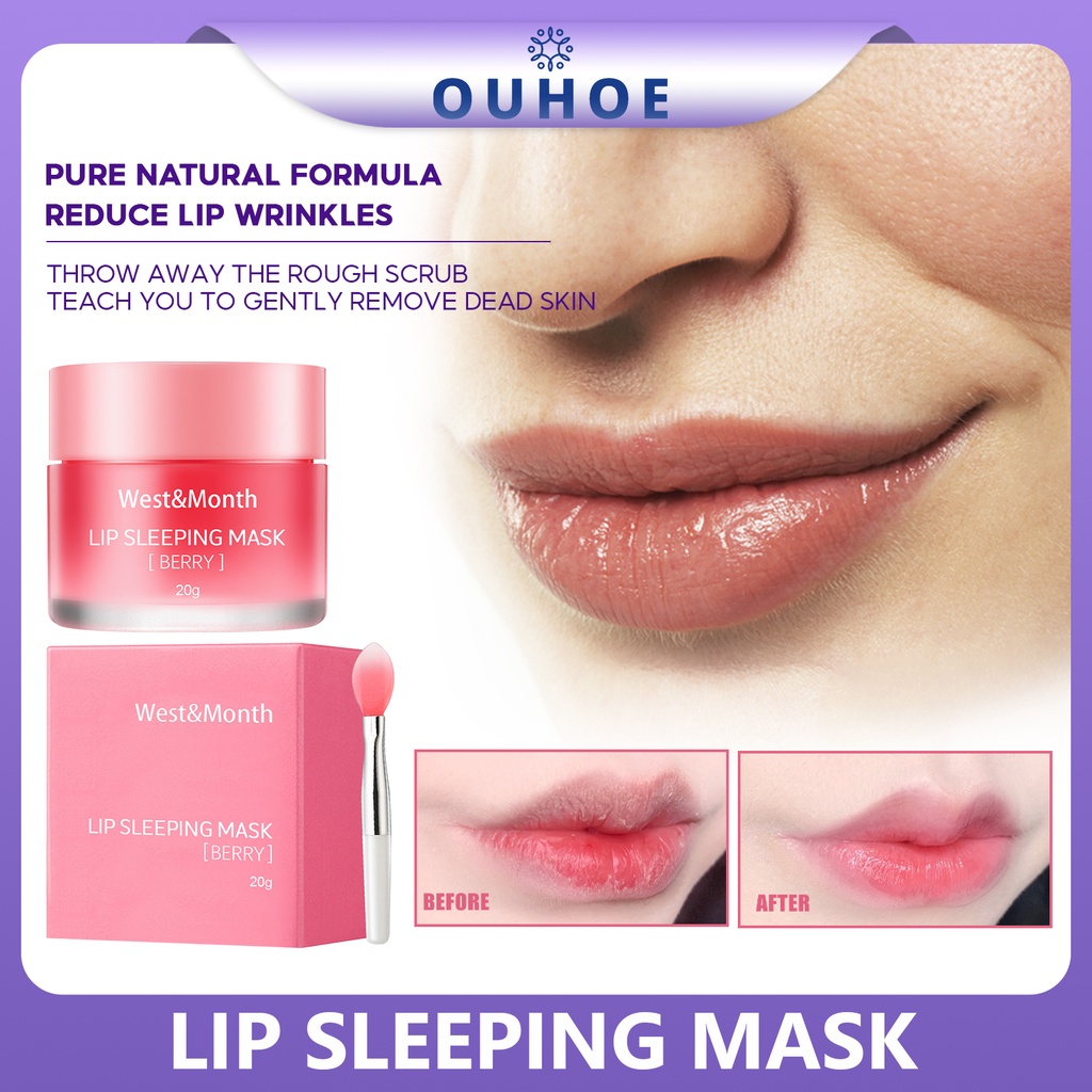 Hhen Lip Scrub for Dry Lips 20g Lighten Dark Lips for Men & Women Natural Balm Moisturizer Exfoliator Sleeping Lip Balms, Size: One size, Black