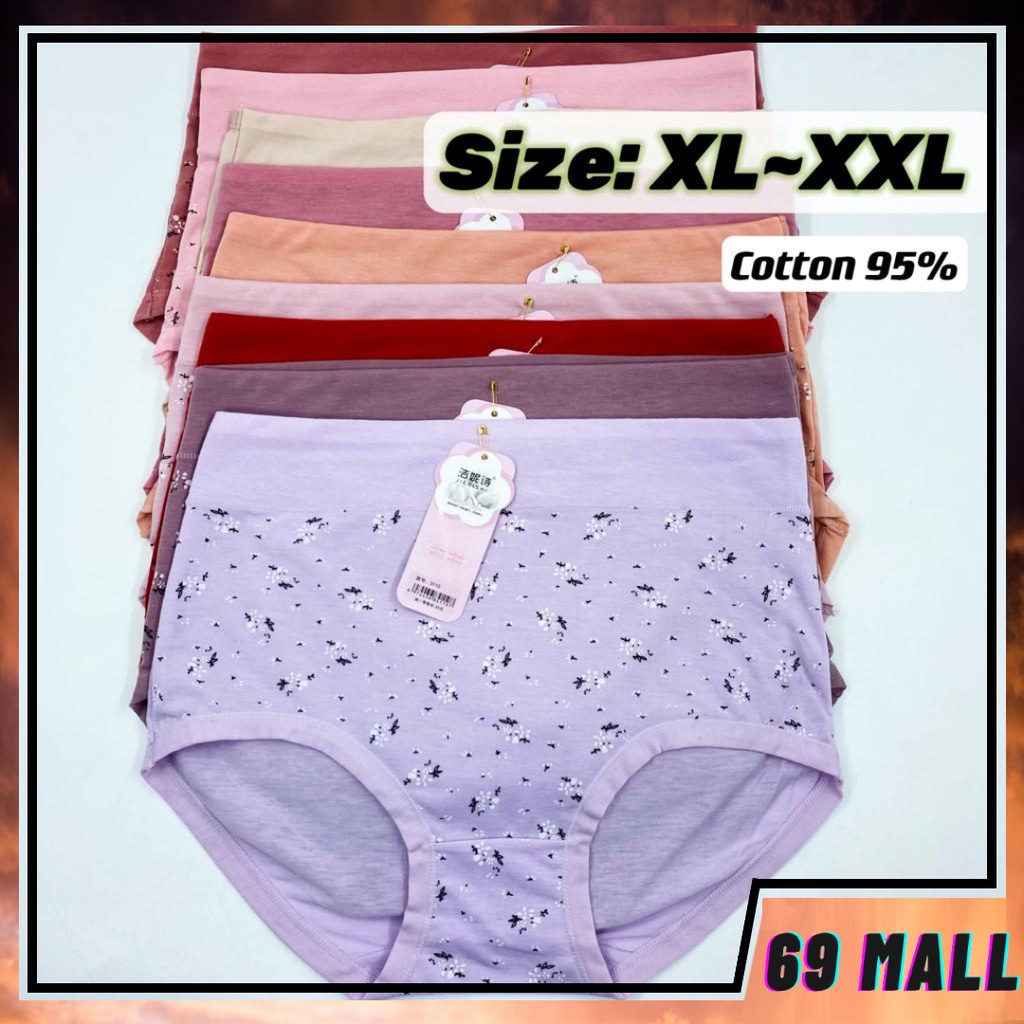 Panties Women Plus Size XL-XXL Cotton High Waist Panties Floral Design High  Quality Underwear Seluar Dalam Wanita