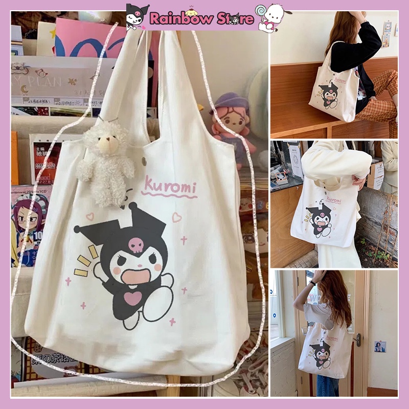 Cute Cambridge Messenger Black Bag Sanrio Kuromi Backpack Girls Shoulder Bag  new