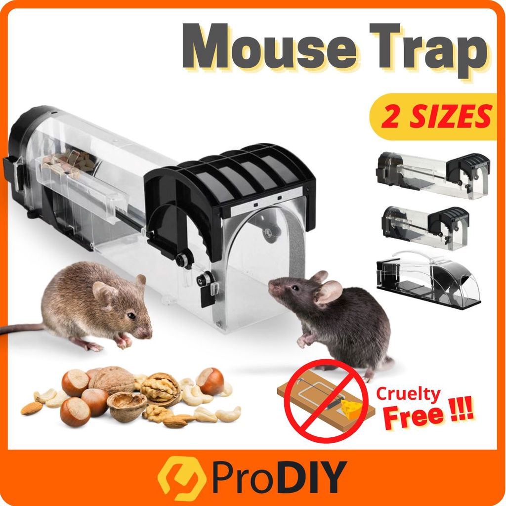 1PCS Full Transparent Bait Station Humane Mouse Trap Catch