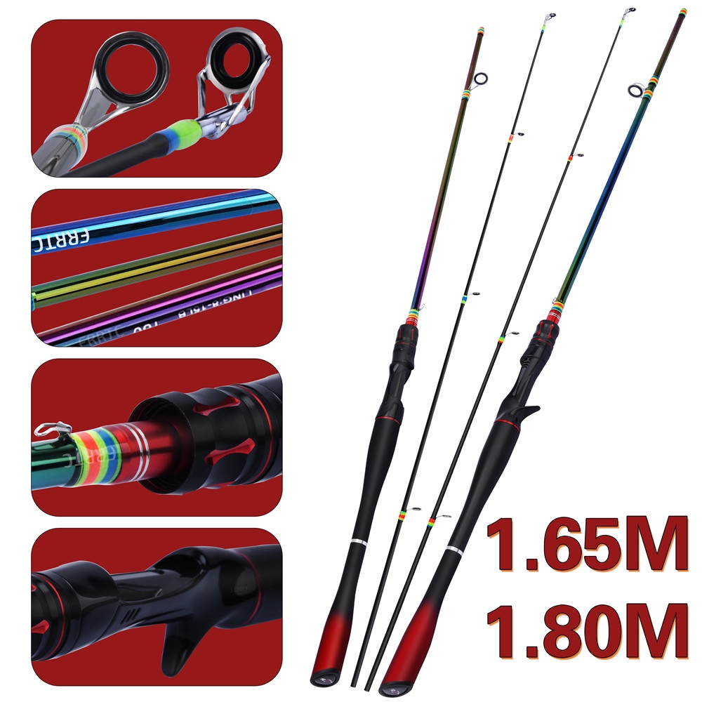 Casting Spinning Fishing Rod 1.65m 1.8m Ultralight Carbon Fiber