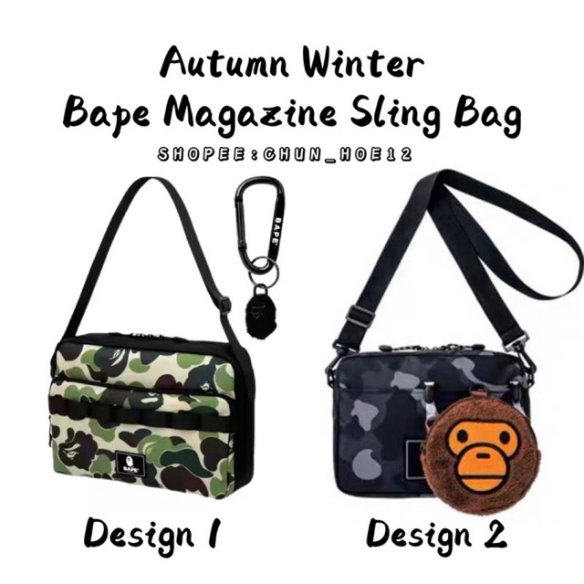 Bape abc double hot sale strap bag