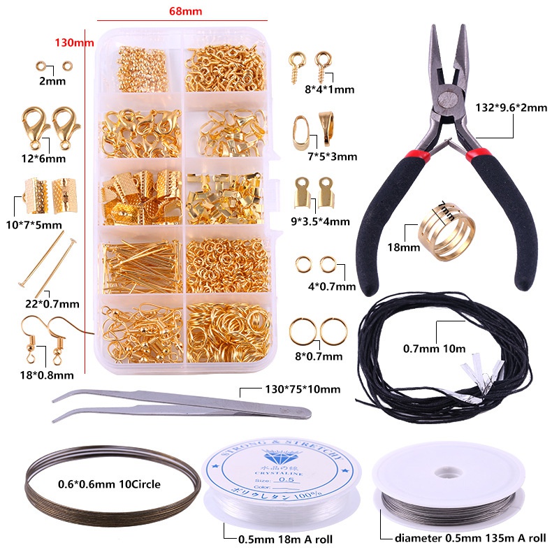 Jewelry Making Repair Kit Metal Lobster Buckle Earring Hooks Pliers Jewelry  Beading Making Tools Kit DIY Necklace Bracelet Earrings Tool