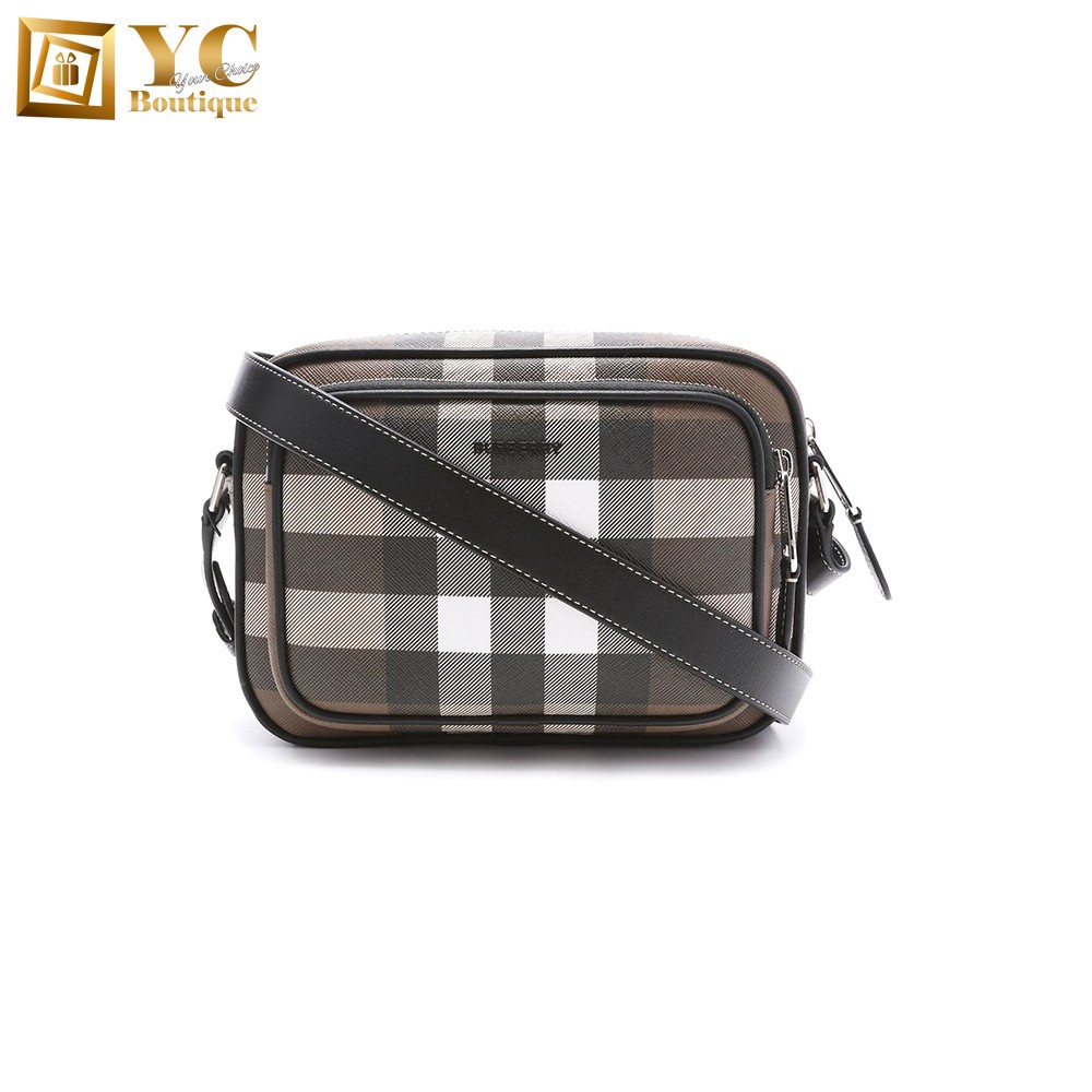 Burberry Check Crossbody Bag for Men in Dark Birch Brown 8049145