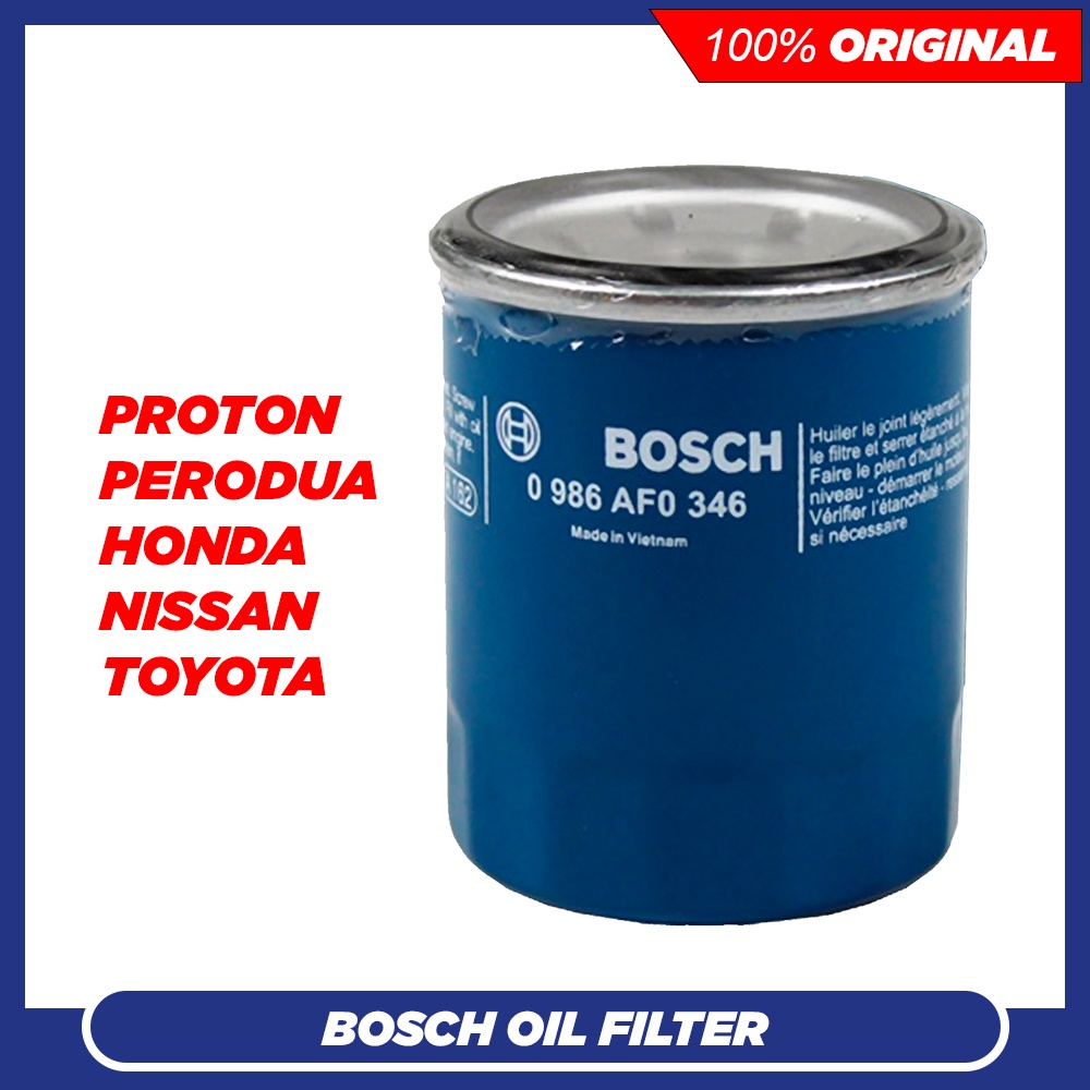 100% Original) Bosch Oil Filter - HONDA ALL / PROTON / NISSAN
