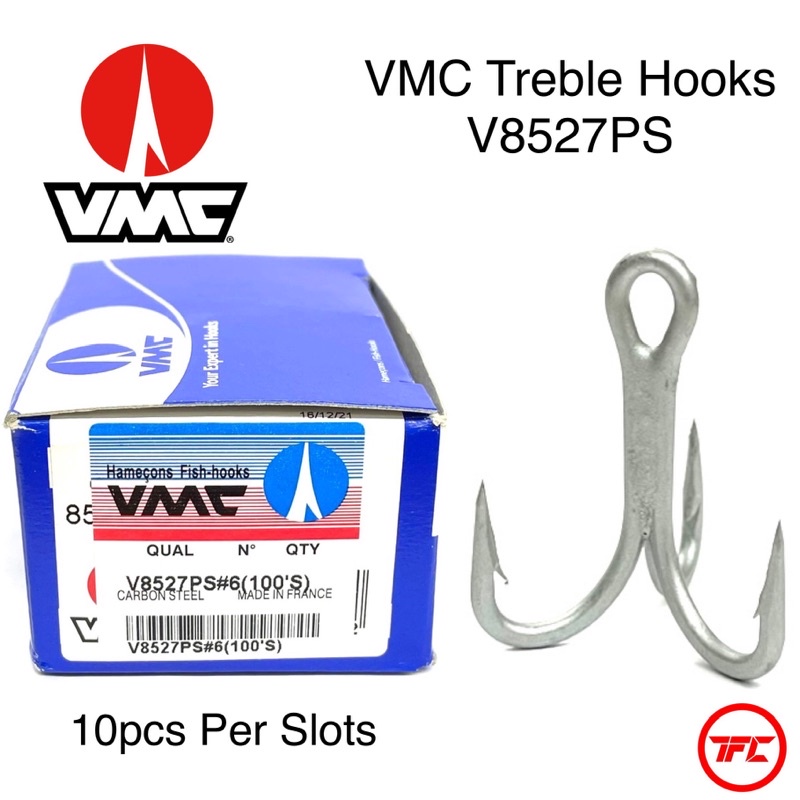 VMC Treble Hook 4X Strong V8527PS 10pcs Per Slots X4