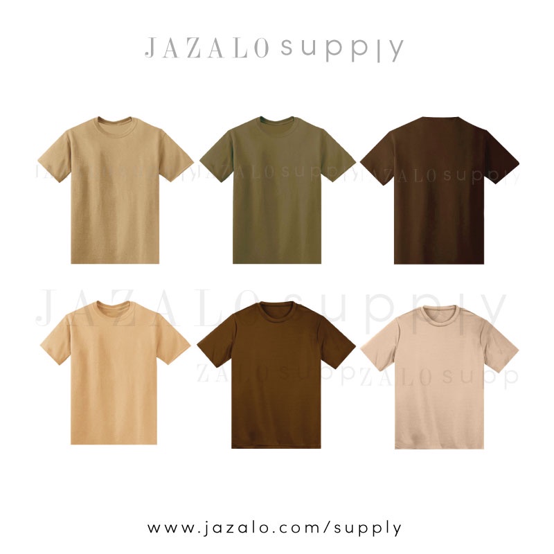 Kids Plain Chocolate Brown Nude Sand Khaki Apricot Ice Peach Earth Cotton /  Microfiber T-shirt - Baju Kosong Budak Koko