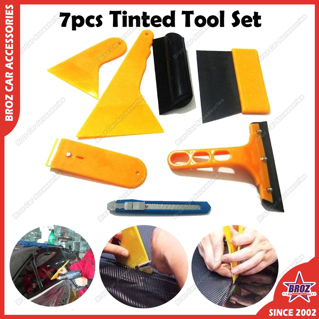 7pcs Tinted Tool DIY Car Window Tint Tool Kit Film Tinting Scraper  Installation Fitting Car Sticker Cleaning Squeegee