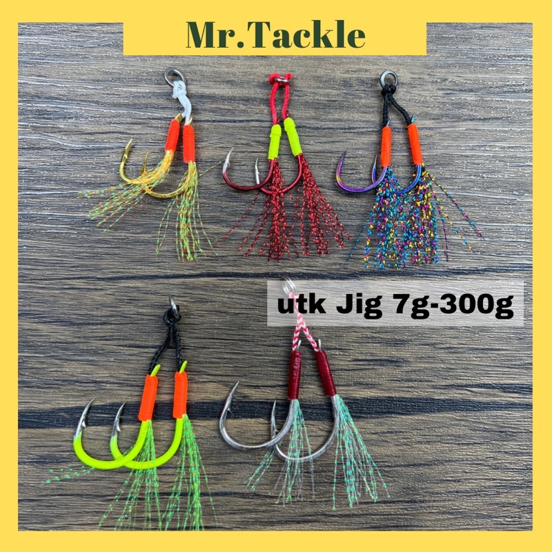 MR.T】Double Assist Hooks Jigging Hooks Fishing Hooks Mata Kail Micro jig  Slow Jig Fast Jig Hook Tackle