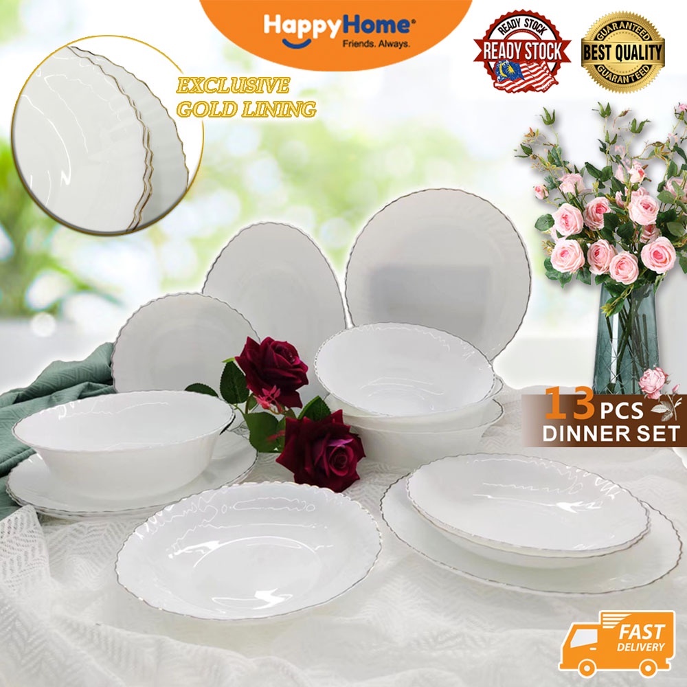 Plain white hotsell dinner set