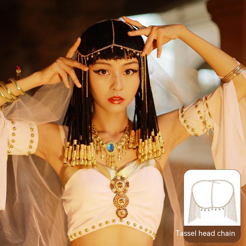 Arabian Accessories Belly Dance Necklace Women Arabic Headwear Set Indian  Performance costume Hairpin Earrings Bracelet Headband Perhiasan Kepala  India