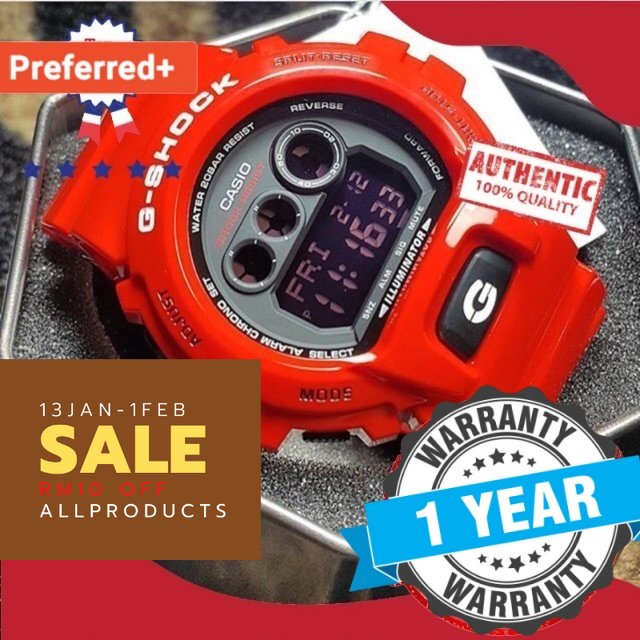 Gshock on sale dw6900 red