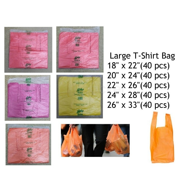 L XL Size High Quality Plastic Singlet Bag T Shirt Bag Shopping