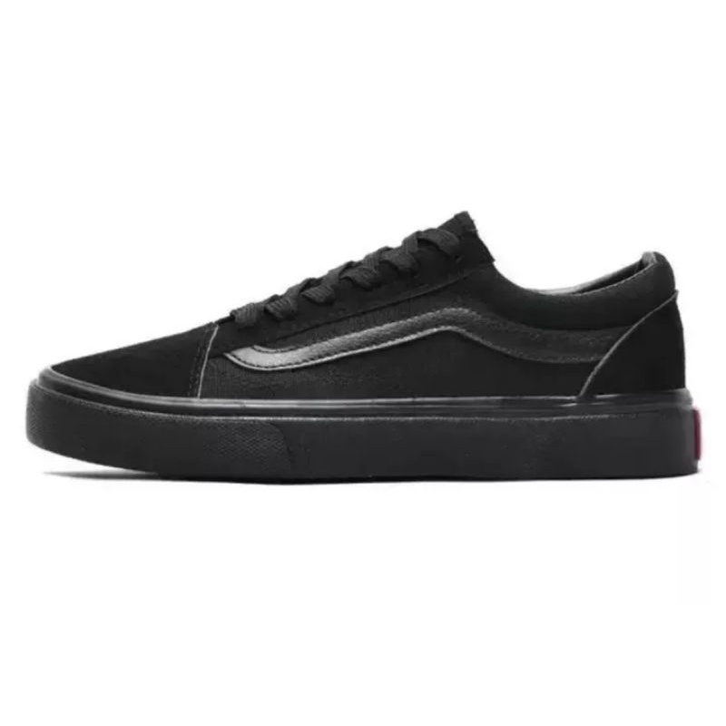 All Black Van Old Skool Women Men Sneakers Shopee Malaysia