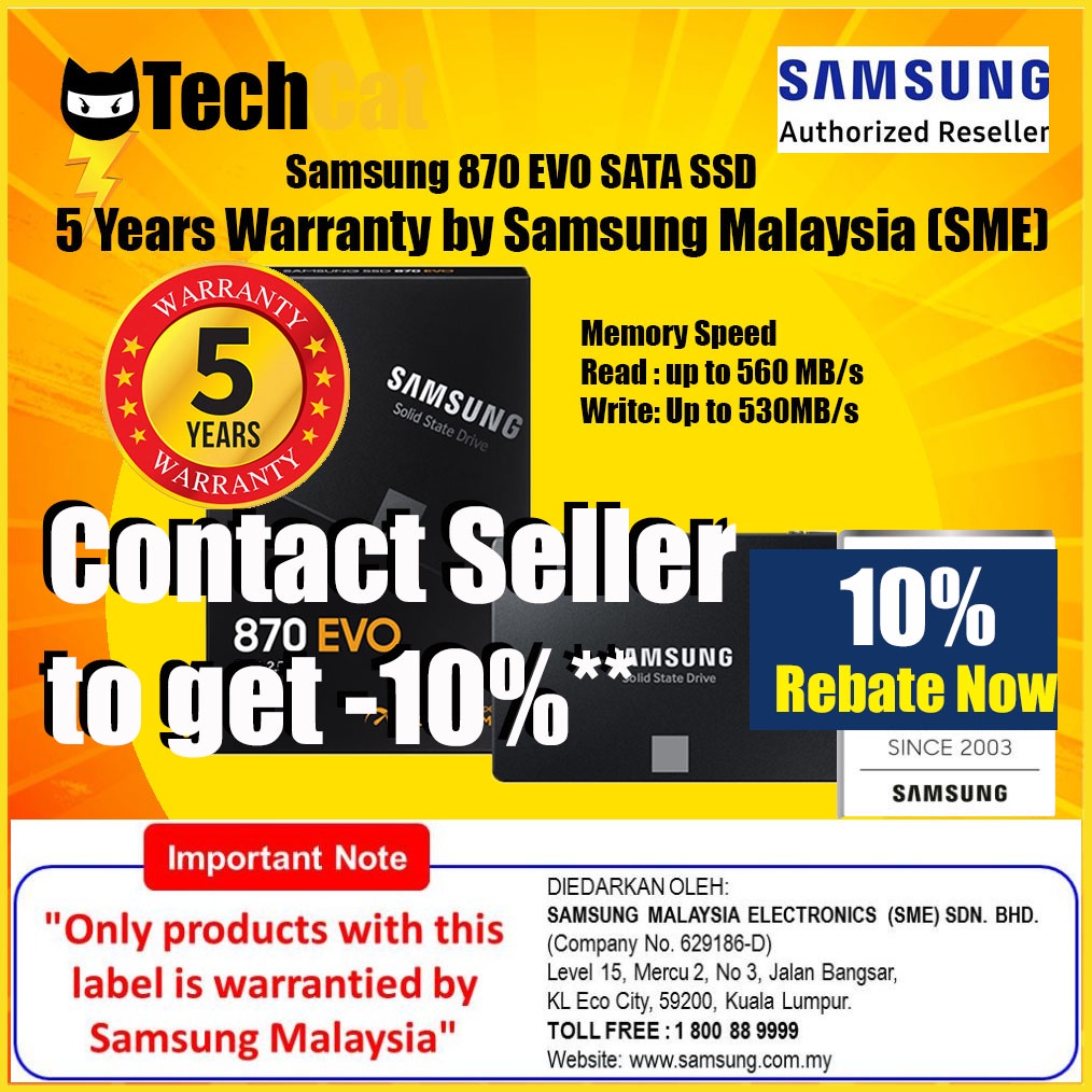 Samsung SSD 870 EVO 2TB 1TB 500/250GB 2.5 SATA III Solid State