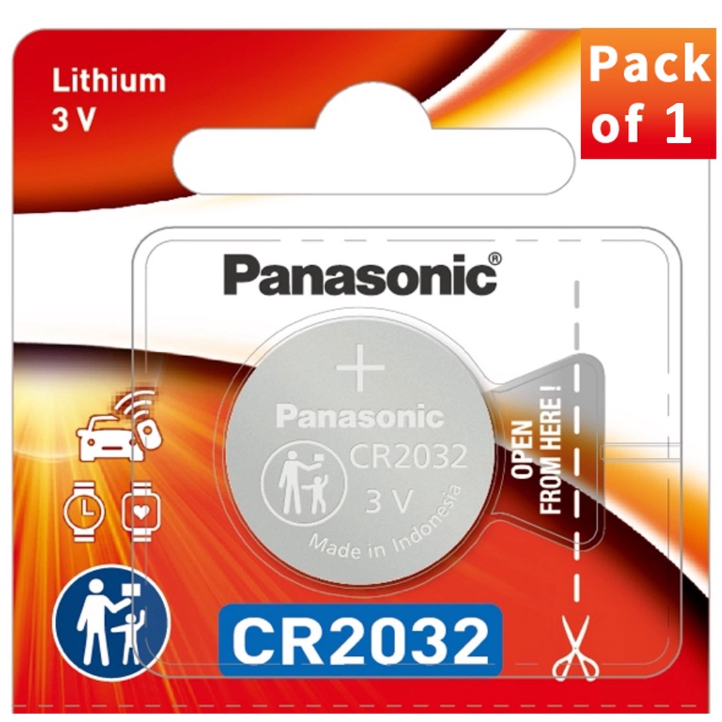 Panasonic CR2032 3V Lithium Coin Batteries (Pack of 4)