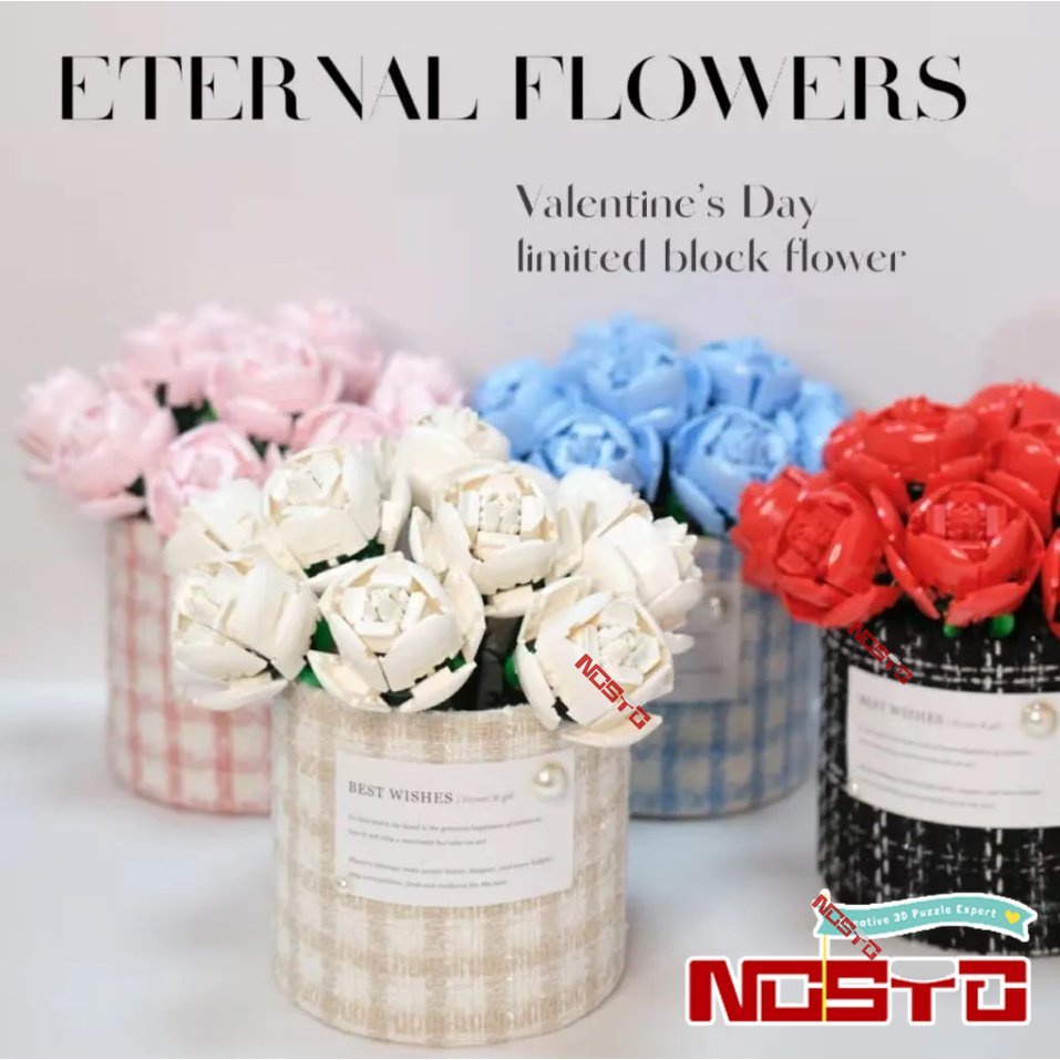 Eternal Flowers Bouquet Building Blocks Compatible For Lego Flower Bouquet  Assembled Building Block Toys For Valentine