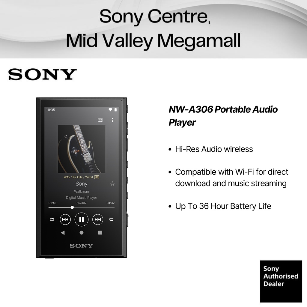 Sony NW-A306 Walkman A Series High-Resolution Digital Audio Player (Black)