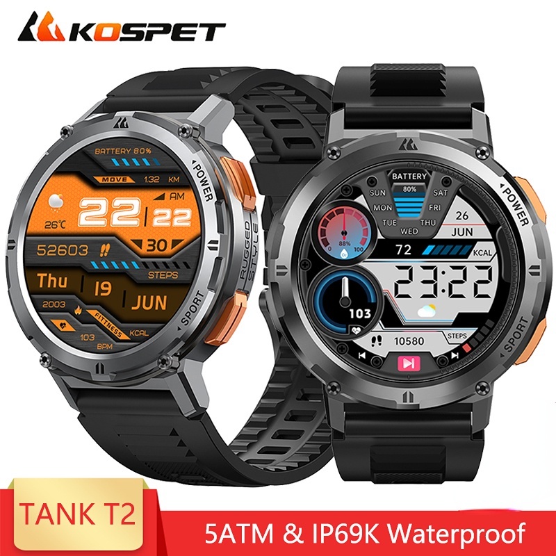 KOSPET TANK T2 Ultra Smart Watch Men Military Smartwatch Original Fitness  watch