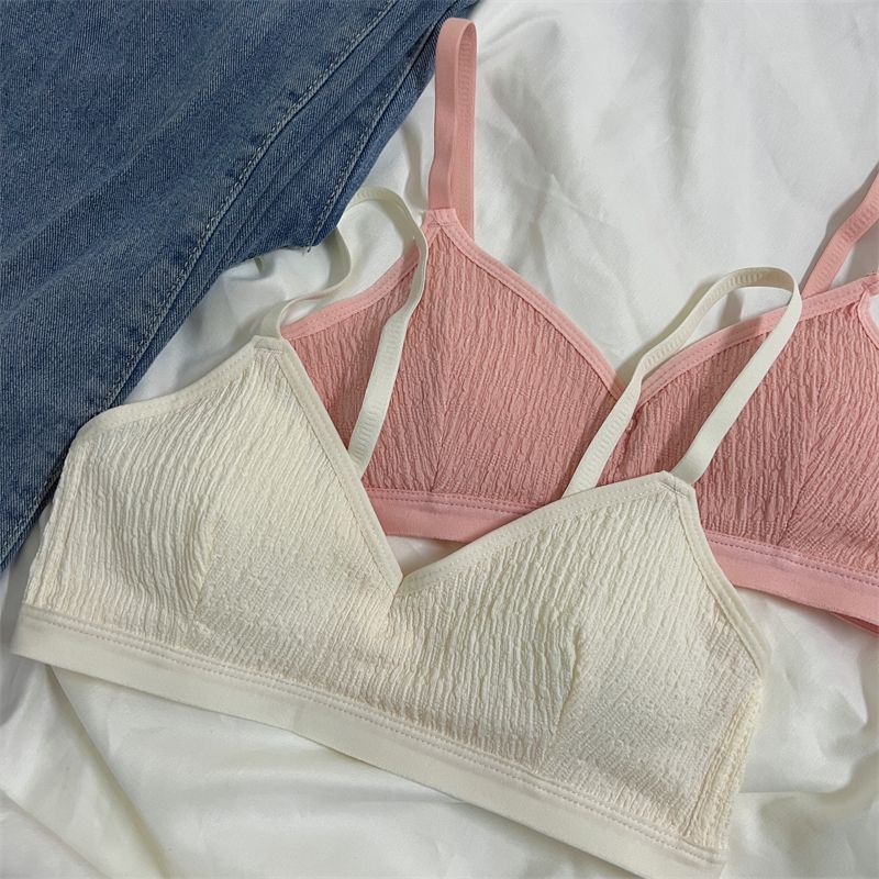 Comfortable bra ultra thin triangle cup small chest flat chest no