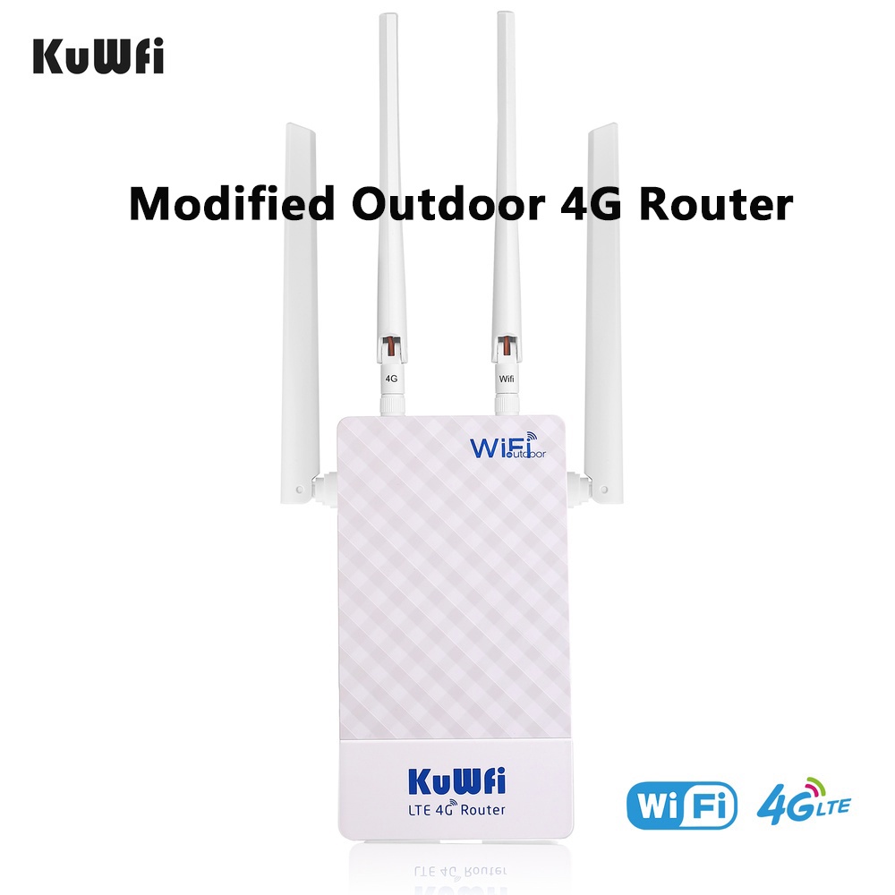 KuWFi Outdoor Waterproof WiFi Router 4G LTE SIM Card Port Mapping DMZ