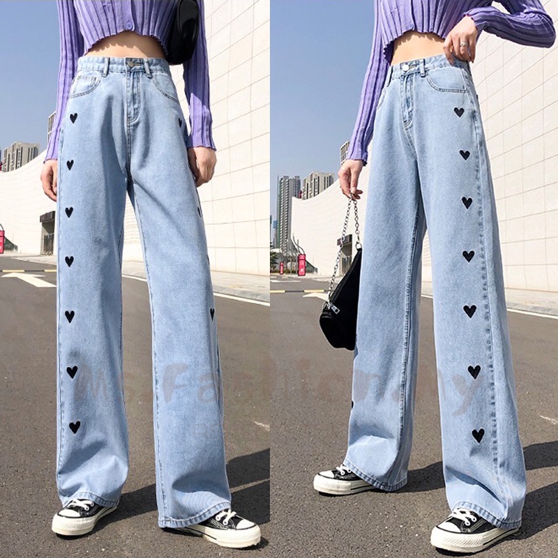 Korean Women Retro High Waist Denim Skinny Leggings Straight