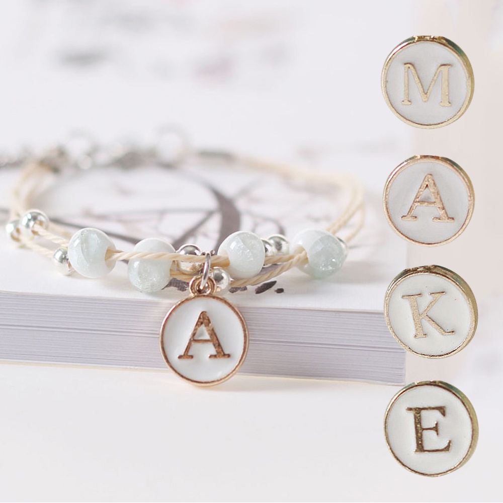 Women Chain Stainless Steel Initials Bracelet Coloured Round Shell Initial  Letter a to Z Jewellery Alphabet Charm Bracelets - China Letter Initials  Round Bracelets and Letter Bracelets price