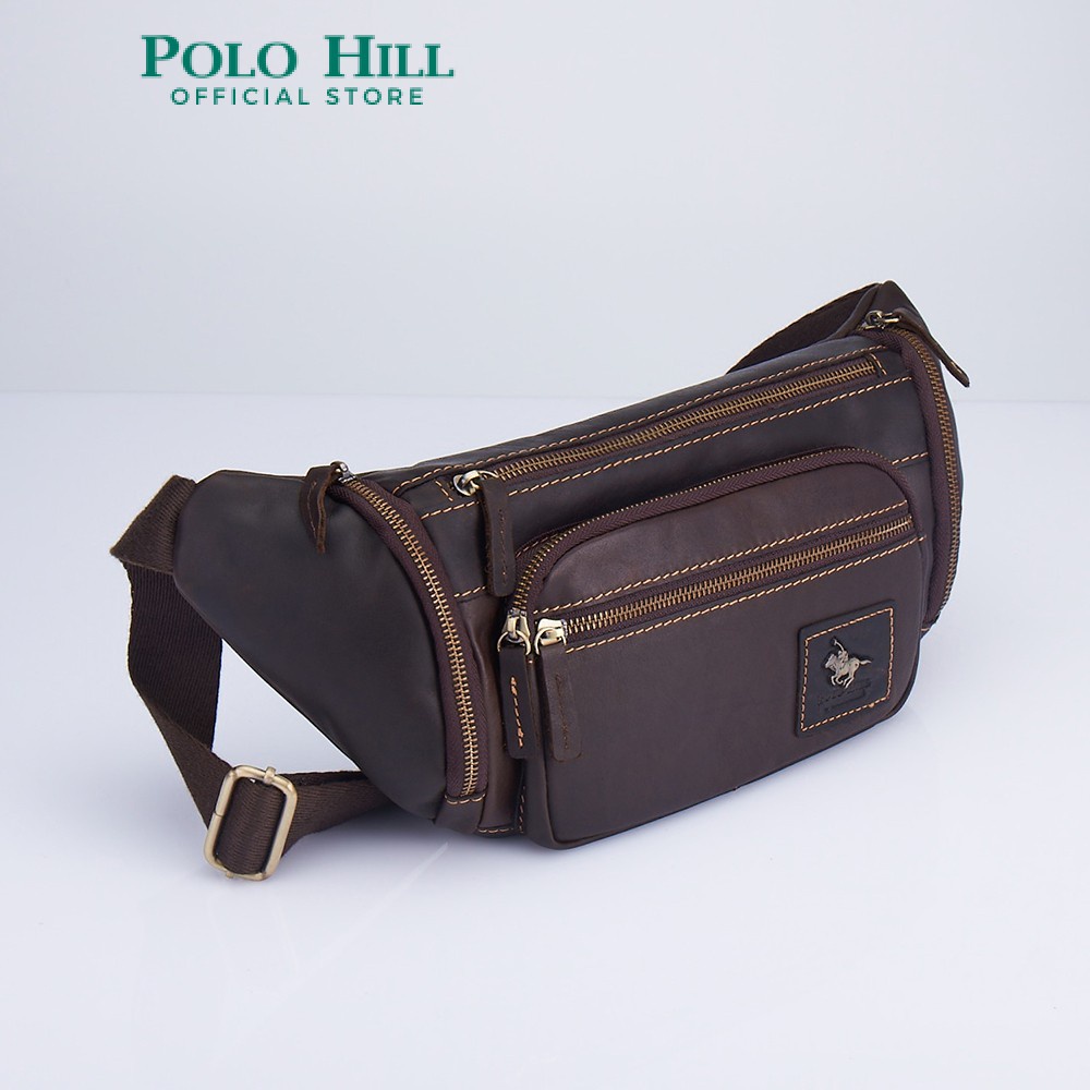 POLO HILL Mens Genuine Leather Waist Bag E PHSB 1626 Shopee Malaysia