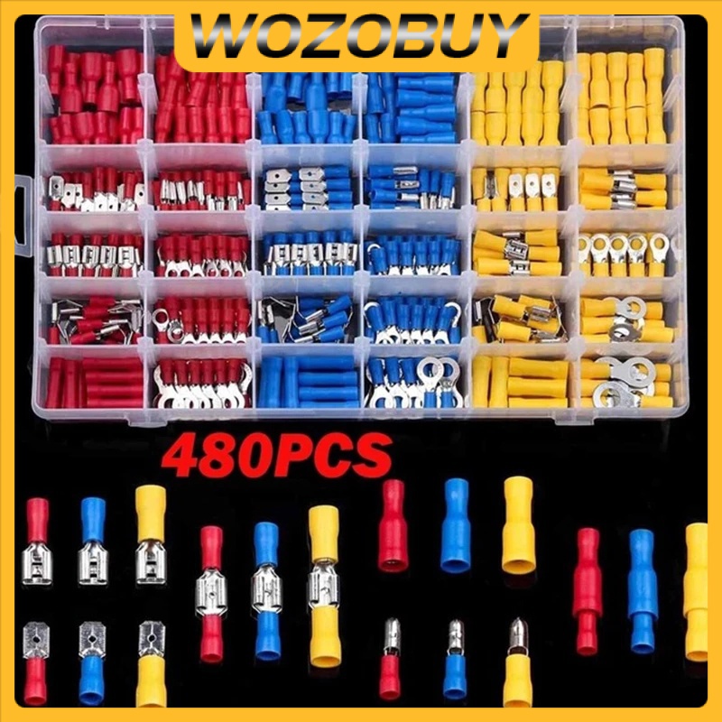 300x Insulated Assorted Electrical Wire Connector Crimp Spade Ring