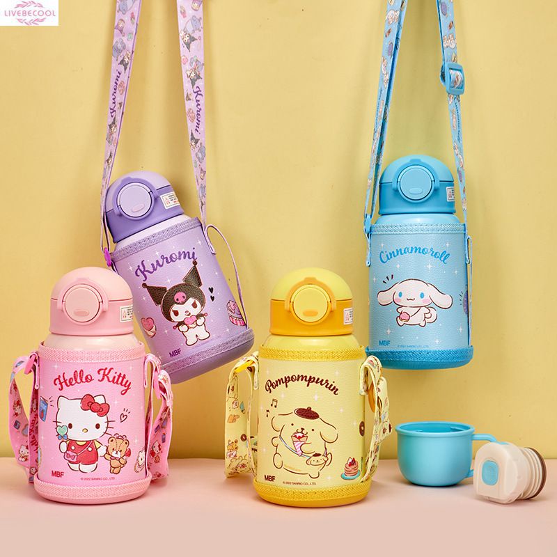 Anime Sanrioed Kawaii My Melody Kuromi Cinnamoroll Transparent Plastic Cup  Shaker Cup Student Water Cup Large