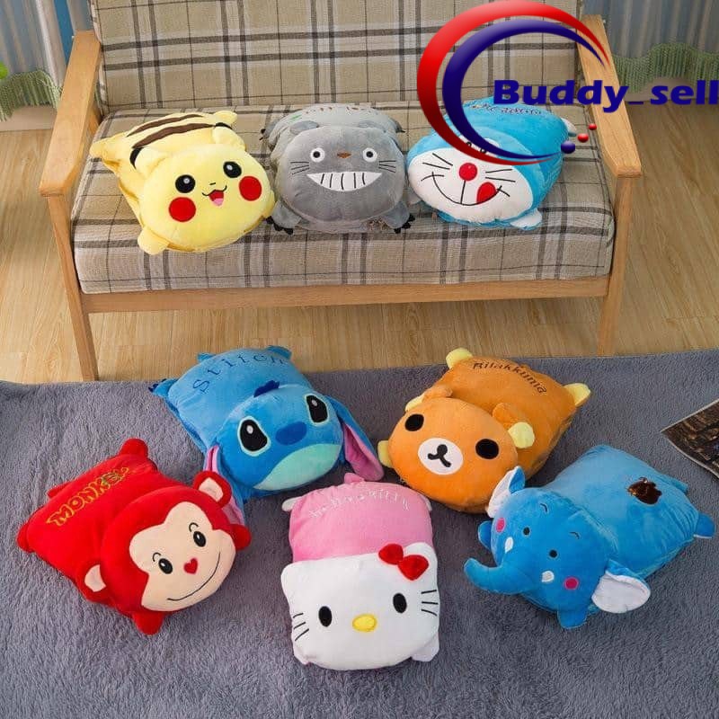 READY STOCK CARTOON CUTE 2 IN 1 PILLOW BLANKET CUSHION