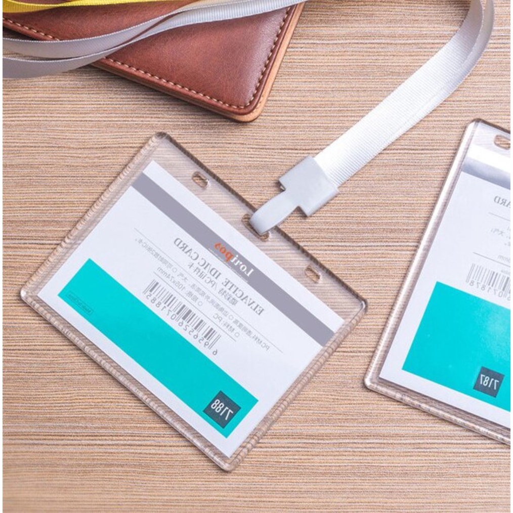Big size(105mmx74mm) acrylic ID Card Holder Clear Vertical horizontal style  for Office ID Name Tags and Badge Holder