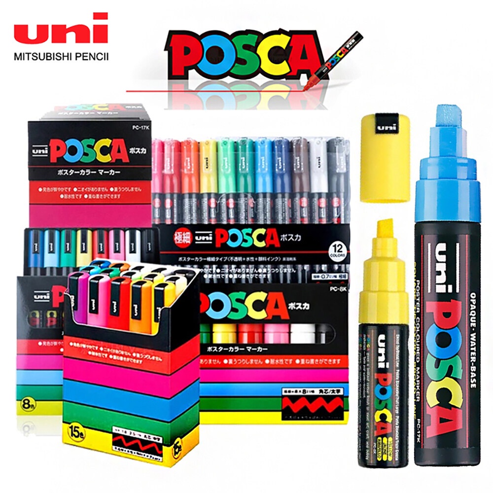 1 Pcs Japan UNI Ball POSCA Acrylic Marker pen PC-3M Paint Pen POP poster  pen/Graffiti advertisement /Anime 1mm art stationery