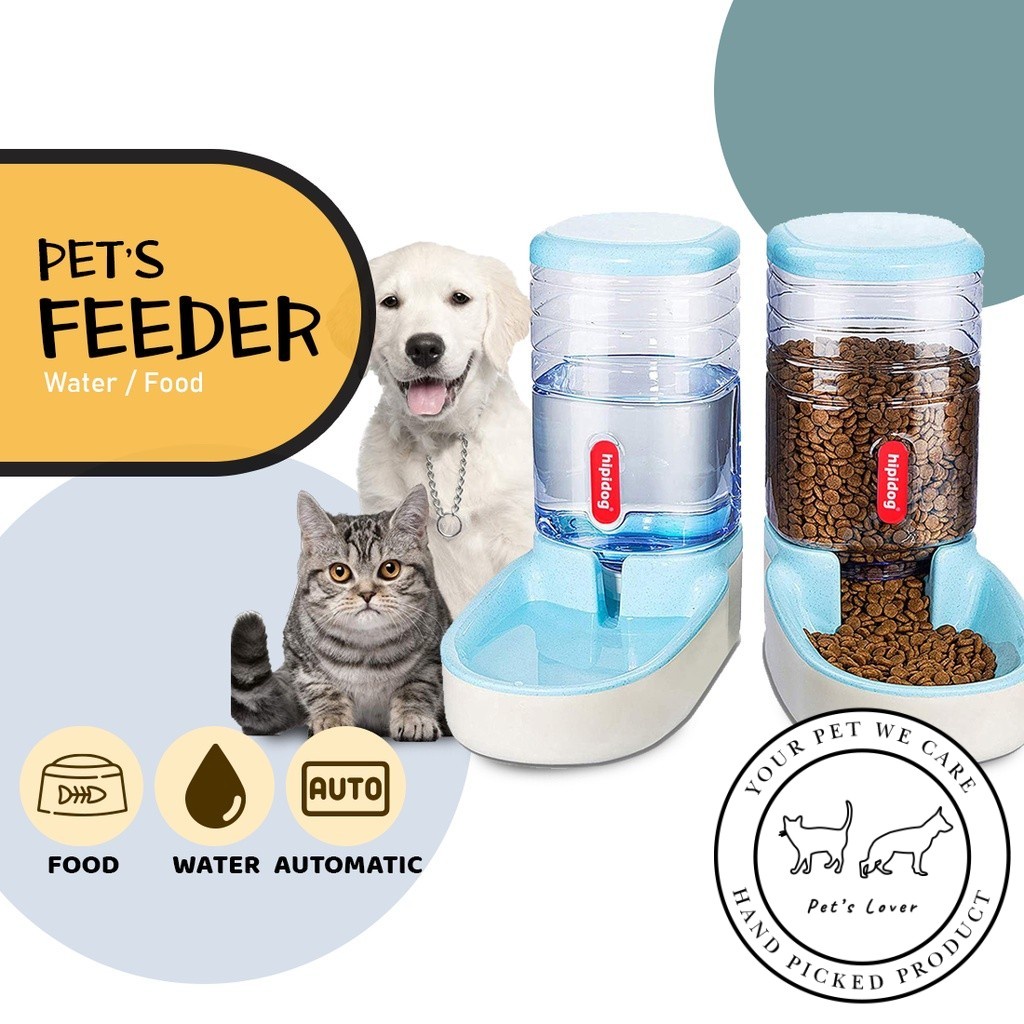 Automatic food and outlet water dispenser for dogs