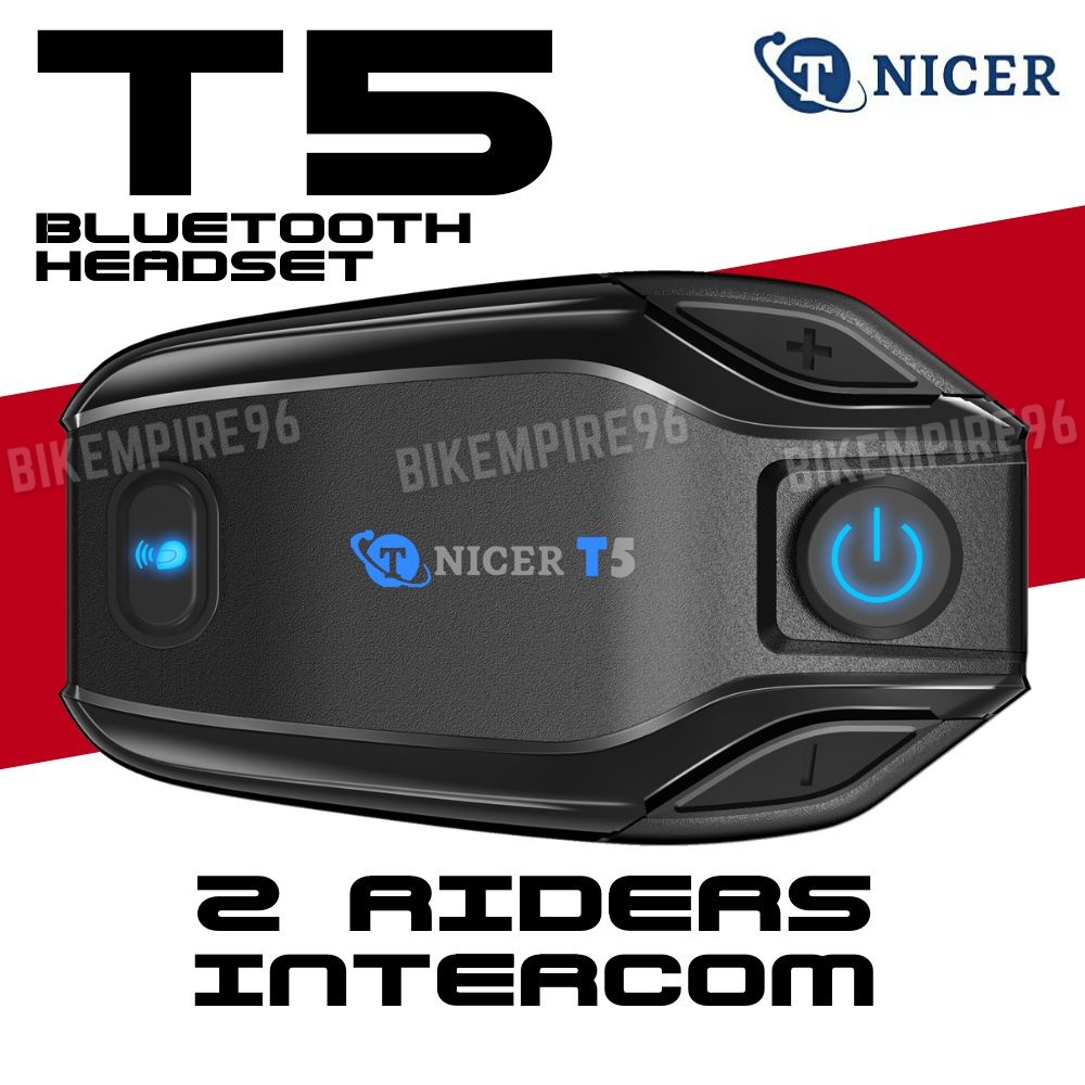 TNICER Motorcycle Bluetooth Headset, T2 1000m 6 Riders Helmet Bluetooth  Headset with Noise Cancellation, Universal Motorcycle Bluetooth  Communication