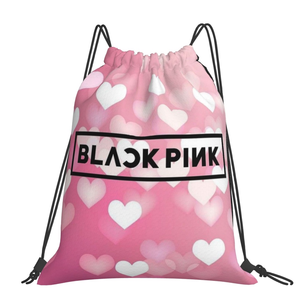 Black pink string bag sale