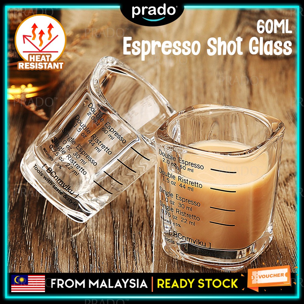 2 Oz Shot Glass For Single Shot of Ristretto Heavy Base Square Coffee Glass  Espresso Cup 60ml Clear Shot Glasses Measuring Cup - AliExpress