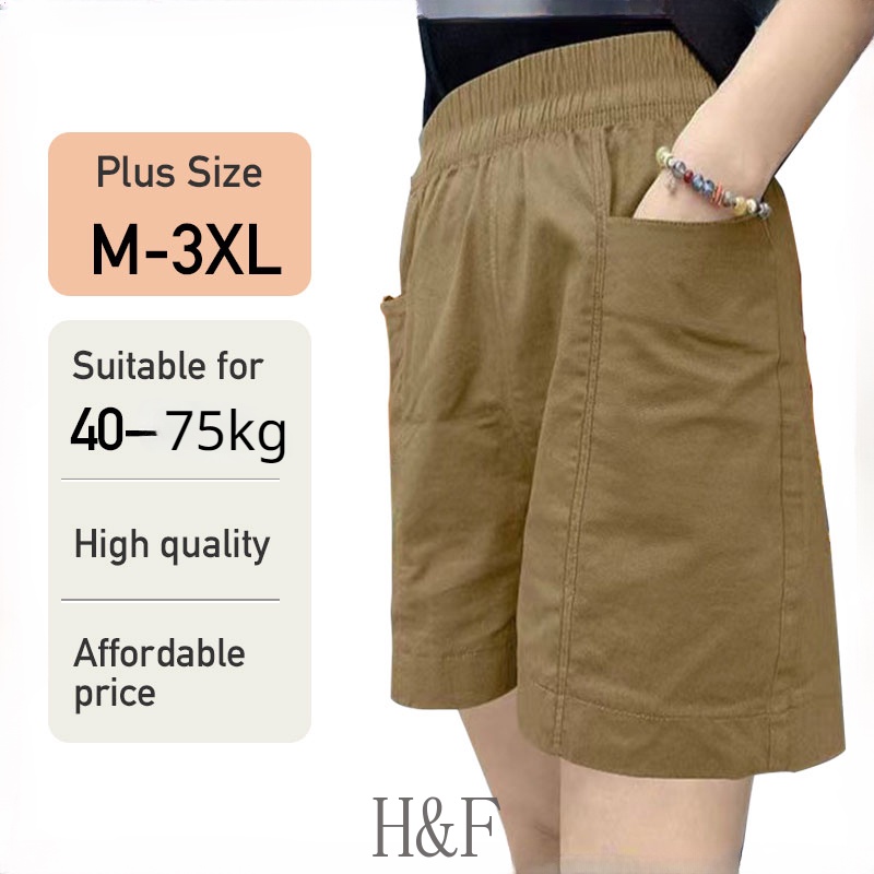 Women's Cargo Shorts with Pockets Plus Size High Waisted Casual